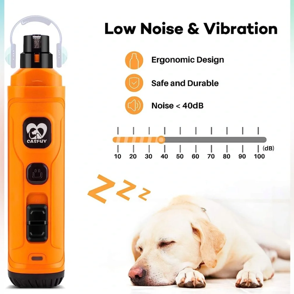Casfuy Dog Nail Grinder with 2 LED light NWOT